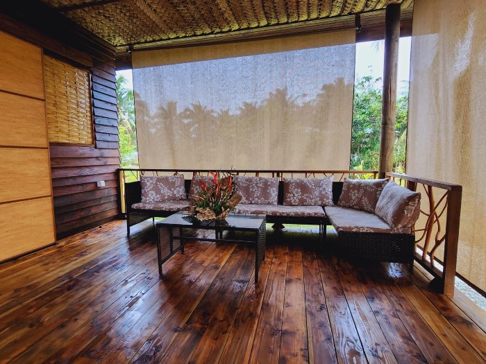 Salon de terrasse du Bungalow Ohana